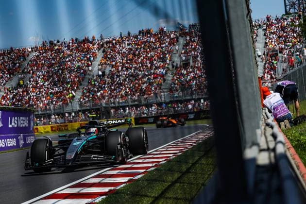 F1 - CANADIAN GRAND PRIX 2025 12 KIMI ANTONELLI Andrea (ita), Mercedes AMG F1 Team W16, action during the Formula 1 Pirelli Grand Prix du Canada 2025, 10th round of the 2025 FIA Formula One World Championship, WM, Weltmeisterschaft from June 14 to 16, 2025 on the Circuit Gilles Villeneuve, in MontrÃ al, Canada - MontrCanada  Copyright: xFLORENTxGOODENx
