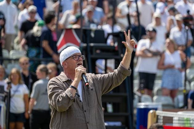 Gerhard Friedle DJ Ötzi sets the mood xettx, Germany, Stuttgart, 15 06 2025, Tennis, Boss Open, 2025, Final, A Zverev GER T Fritz USA , TC Weissenhof, Center Court