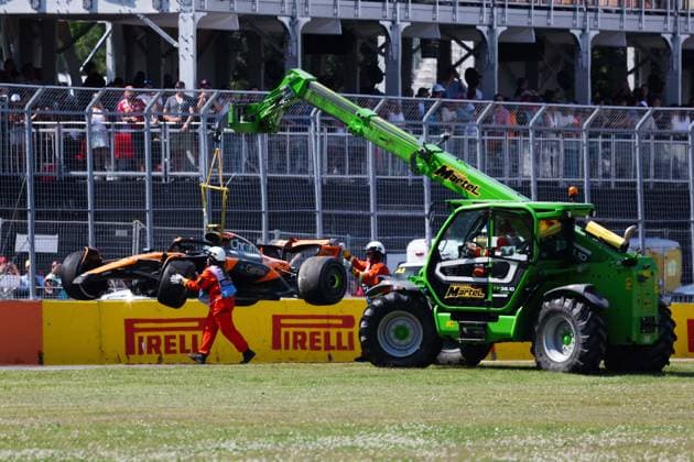 Sport Bilder des Tages F1 - CANADIAN GRAND PRIX 2025 04 NORRIS Lando (gbr), McLaren F1 Team MCL39, action during the Formula 1 Pirelli Grand Prix du Canada 2025, 10th round of the 2025 FIA Formula One World Championship, WM, Weltmeisterschaft from June 14 to 16, 2025 on the Circuit Gilles Villeneuve, in MontrÃ al, Canada - MontrCanada  Copyright: xFLORENTxGOODENx