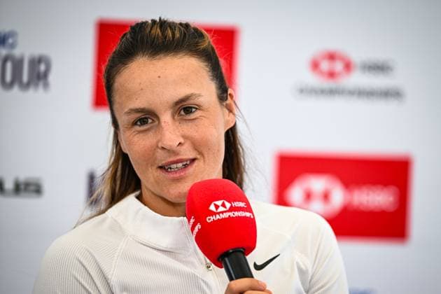 15th June 2025; HSBC Championships, Queens Club, West Kensington, London, England: HSBC Womens Championships Queens Club, Day 7: Tatjana Maria (GER) answers questions from the media after winning the HSBC womens singles final championship at The Queen s Club  ActionPlus12801505 GodfreyxPitt
