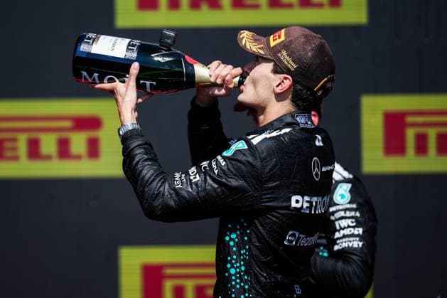 F1 - CANADIAN GRAND PRIX 2025 RUSSELL George (gbr), Mercedes AMG F1 Team W16, portrait podium during the Formula 1 Pirelli Grand Prix du Canada 2025, 10th round of the 2025 FIA Formula One World Championship, WM, Weltmeisterschaft from June 14 to 16, 2025 on the Circuit Gilles Villeneuve, in MontrÃ al, Canada - MontrÃ alCanada  Copyright: xEricxAlonsox