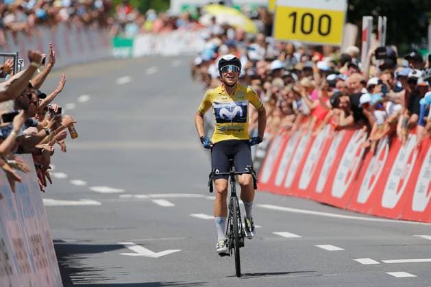 TDS Women Winner Marlen Reusser SUI Team Movistar 15 06 2025 Kuessnacht, SWITZERLAND, Tour de Suisse Women 4 Stage Kuessnacht Kuessnacht Winner Marlen Reusser SUI Team Movistar