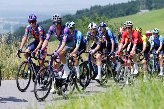 TDS 1 stage Ben Oconnor GBR Team Jayco Alula 15 06 2025 Kuessnacht, SWITZERLAND, Tour de Suisse 1 stage Kuessnacht Kuessnacht Ben Oconnor GBR Team Jayco Alula on the ascent to Michaelskreuz