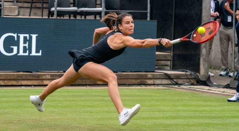16 06 2025, WTA 500, Tennis, Women, Berlin Tennis Open by Hylo 2025, Berlin, 1 round, Marta Kostyk Ukraine Emma Navarro USA Marta Kostyk Ukraine Berlin Steffi Graf Stadion Berlin Germany