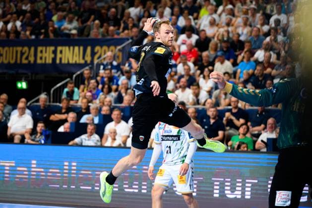 Cologne, Germany Handball EHF CL Final 4 Final Fuechse Berlin SC Magdeburg Mathias Gidsel Berlin Cologne Lanxess Arena North Rhine-Westphalia Germany
