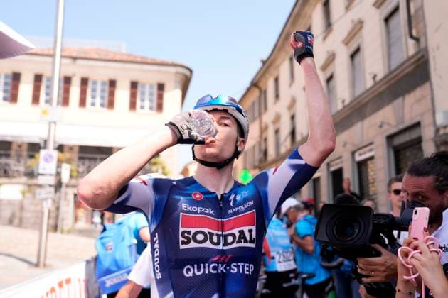 VERVENNE Jonathan ( SOUDAL QUICK-STEP DEVO TEAM) Winner stage during the stage 2 of the Giro Next Gen 2025, Rho Fiera Milano (Mi) - CantÃ¹ (Co), 146 km, Italy - Monday, June 16, 2025. - cycling.  Copyright: xFabioxFerrarix LaPressex
