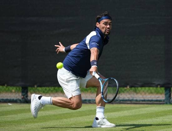 Nottingham Tennis Centre Nottingham, England - June 16th : Fabio Fognini plays a baseline shot to Arthur Fery during the first round match in the Lexus Nottingham Tennis Open on June 16th, 2025 in Nottingham, England (Paul Bonser SPP) Copyright: xPaulxBonser SPPx spp-en-PaBo-Lexus Nottingham Open 0898