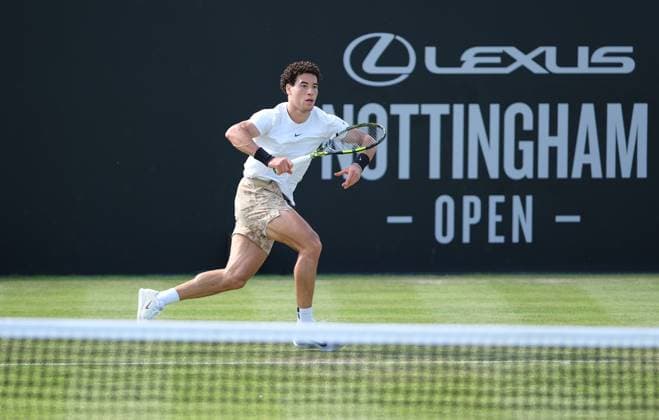 Nottingham Tennis Centre Nottingham, England - June 16th : George Loffhagan during the first round match in the Lexus Nottingham Tennis Open on June 16th, 2025 in Nottingham, England (Paul Bonser SPP) Copyright: xPaulxBonser SPPx spp-en-PaBo-Lexus Nottingham Open 2483