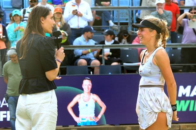 DEU, BerlinTennis Open, 16 06 2025, Rot Weiss Tennisanlage, Berlin, DEU, BerlinTennis Open, in the picture Magdalena Frech POL , Andrea Petkovic nordphotoxGmbHx xEngler nph00076