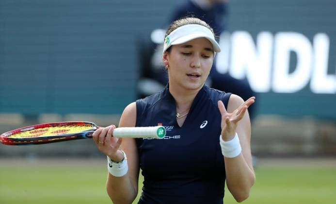 Eva Lys GER disappoints at Steffi Graf Stadium Sport HYLO Berlin Tennis Open Women 16 06 2025