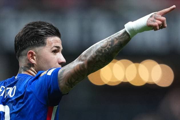 (250617) -- ATLANTA, June 17, 2025 -- Enzo Fernandez of Chelsea celebrates his goal during the Group D match between Chelsea of England and Los Angeles FC of the United States at the FIFA Club World Cup 2025 in Atlanta, the United States, June 16, 2025. ) (SP)U.S.-ATLANTA-FOOTBALL-FIFA CLUB WORLD CUP-CHELSEA VS LOS ANGELES FC XuxChang 