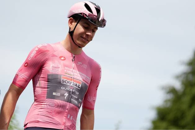 VERVENNE Jonathan ( SOUDAL QUICK-STEP DEVO TEAM) Pink Jersey during the stage 3 of the Giro Next Gen 2025, Albese con Cassano (Co) -Passo Maniva (Bs), 143 km, Italy - Tuesday, June 17, 2025. - cycling.  Copyright: xFabioxFerrarix LaPressex