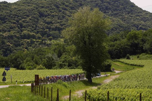 The pack rides during the stage 3 of the Giro Next Gen 2025, Albese con Cassano (Co) -Passo Maniva (Bs), 143 km, Italy - Tuesday, June 17, 2025. - cycling.  Copyright: xFabioxFerrarix LaPressex