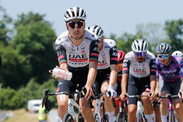 TDS 3rd stage Almeida Goncalves POR Team UAE Emirates 16 06 2025 Endingen, SWITZERLAND, Tour de Suisse 3rd stage Aarau Heiden Almeida Goncalves POR Team UAE Emirates with bidon