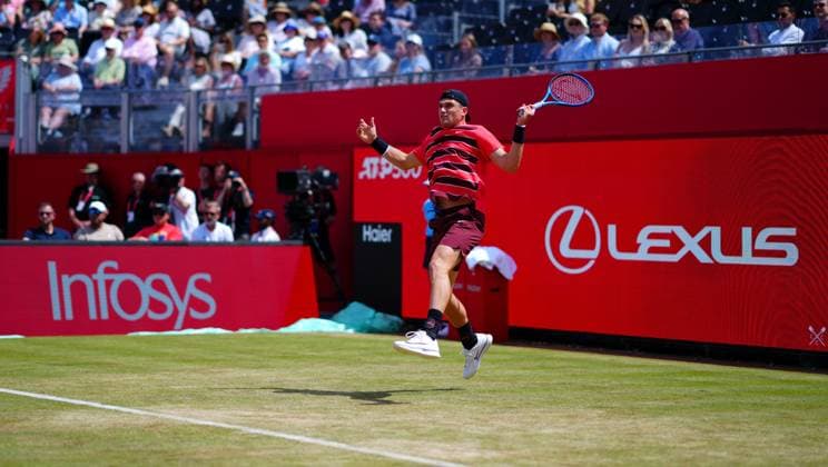 Jack Draper in first round action Queen s Club Championships, Day 9, Queen s Club, West Kensington, London, UK - 17 Jun 2025  Copyright: xJavierxGarcia Shutterstockx 15360763b
