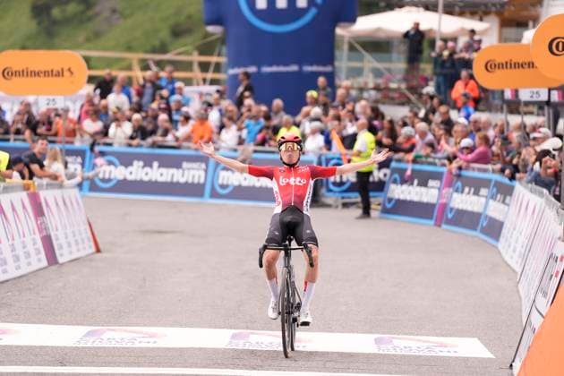 WIDAR Jarno ( LOTTO DEVELOPMENT TEAM) Winner stage during the stage 3 of the Giro Next Gen 2025, Albese con Cassano (Co) -Passo Maniva (Bs), 143 km, Italy - Tuesday, June 17, 2025. - cycling.  Copyright: xFabioxFerrarix LaPressex