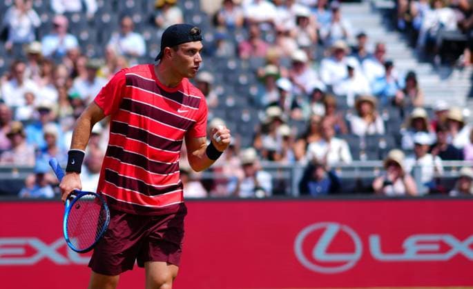 Jack Draper in first round action Queen s Club Championships, Day 9, Queen s Club, West Kensington, London, UK - 17 Jun 2025  Copyright: xJavierxGarcia Shutterstockx 15360763q