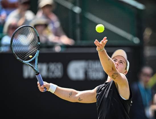 17th June 2025; Lexus Nottingham Tennis Centre, Nottingham, England; Lexus Nottingham Open, Day 2, Day two; Sonay Kartal (GBR) world No 50 serves against Leolia Jeanjean (FRA)  ActionPlus12801953 GodfreyxPitt