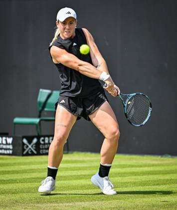 17th June 2025; Lexus Nottingham Tennis Centre, Nottingham, England; Lexus Nottingham Open, Day 2, Day two; Sonay Kartal (GBR) world No 50 hits a backhand return against Leolia Jeanjean (FRA)  ActionPlus12801989 GodfreyxPitt
