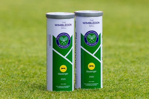 17th June 2025; HSBC Championships, Queens Club, West Kensington, London, England: HSBC Mens Championships Queens Club, Day 2; The 2025 Wimbledon match balls, Slazenger brand used for the Queens tournament  ActionPlus12802008 IanxStephen