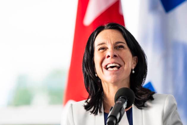 June 17, 2025, Montreal, Pq, CANADA: Montreal mayor Valo rie Plante gives remarks on a Formula One Canadian Grand Prix contract extension during a press conference, PK, Pressekonferenz in Montreal on Tuesday, June 17, 2025. Canada News - June 17, 2025  - ZUMAc35_ 20250617_zaf_c35_020 Copyright: xChristopherxKatsarovx