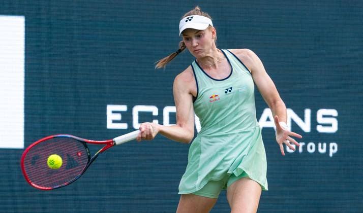 17 06 2025, WTA 500, Tennis, Women, Berlin Tennis Open by Hylo 2025, Berlin, Singles, 1 Round, Elena Rybakina Kazakhstan Ashlyn Krueger USA Elena Rybakina Kazakhstan Berlin Steffi Graf Stadion Berlin Germany