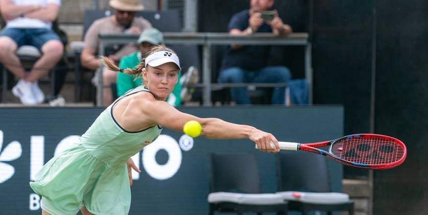 17 06 2025, WTA 500, Tennis, Women, Berlin Tennis Open by Hylo 2025, Berlin, Singles, 1 Round, Elena Rybakina Kazakhstan Ashlyn Krueger USA Elena Rybakina Kazakhstan Berlin Steffi Graf Stadion Berlin Germany