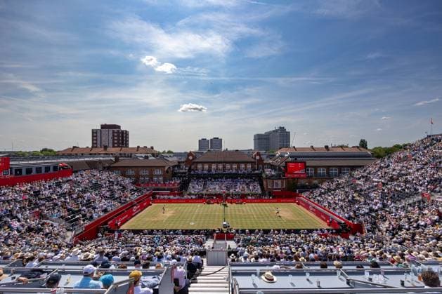 17th June 2025; HSBC Championships, Queens Club, West Kensington, London, England: HSBC Mens Championships Queens Club, Day 2; Carlos Alcaraz (ESP) against Adam Walton (AUS)  ActionPlus12802098 IanxStephen