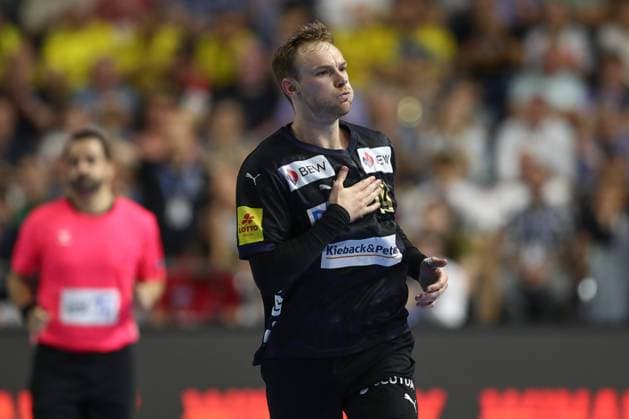 15 06 2025, xtgx, Handball, EHF Champions League Final, Füchse Berlin SC Magdeburg v l Mathias Gidsel Berlin, 19 Jubel, Torjubel, jubelt ueber das Tor, celebrate the goal, celebration Koeln