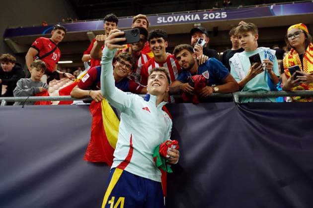 Mikel Jaureguizar (ESP), JUNE 17, 2025 - Football Soccer : UEFA European Under-21 Championship 2025 Slovakia group stage match between Uuder-21 Spain 1-1 Uuder-21 Italy at the Anton Malatinsky Stadium, Trnava, Slovakia. Noxthirdxpartyxsales  (295229247)