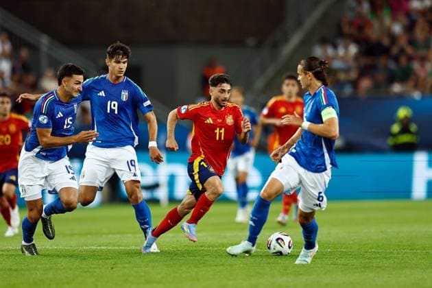 Raul Moro (ESP), JUNE 17, 2025 - Football Soccer : UEFA European Under-21 Championship 2025 Slovakia group stage match between Uuder-21 Spain 1-1 Uuder-21 Italy at the Anton Malatinsky Stadium, Trnava, Slovakia. Noxthirdxpartyxsales  (295229306)