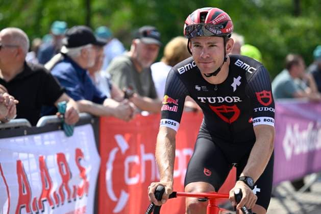 Baloise Belgium Tour 2025 Stage 1 KNOKKE-HEIST, BELGIUM - JUNE 18 : Lienhard Fabian (SUI) of Tudor Pro Cycling Team during stage 1 of the 94th edition of Baloise Tour of Belgium an UCI ProSeries 2.Pro cycling road race stage for Men Elite of 198 km with start in Merelbeke-Melle and finish in Knokke-Heist on June 18, 2025 in Knokke-Heist, Belgium, 18 06 2025 ( Motordriver Guy De Vuyst - Knokke-Heist Belgium  Copyright: xJanxDexMeuleneirx