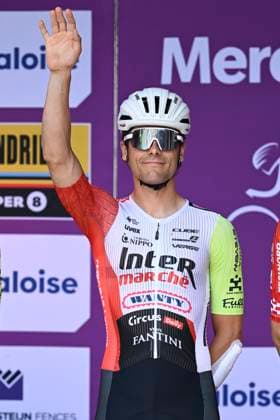 Baloise Belgium Tour 2025 Stage 1 KNOKKE-HEIST, BELGIUM - JUNE 18 : Marit Arne (BEL) of Intermarche - Wanty during stage 1 of the 94th edition of Baloise Tour of Belgium an UCI ProSeries 2.Pro cycling road race stage for Men Elite of 198 km with start in Merelbeke-Melle and finish in Knokke-Heist on June 18, 2025 in Knokke-Heist, Belgium, 18 06 2025 ( Motordriver Guy De Vuyst - Knokke-Heist Belgium  Copyright: xJanxDexMeuleneirx