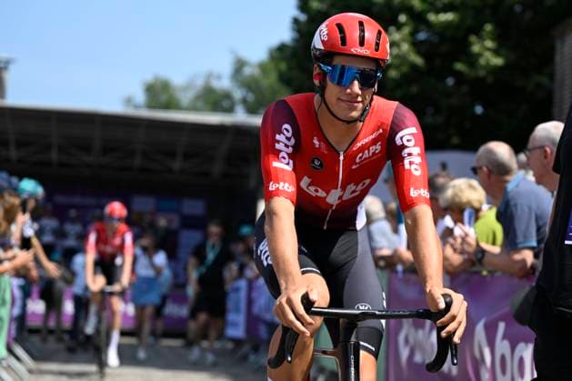 Baloise Belgium Tour 2025 Stage 1 KNOKKE-HEIST, BELGIUM - JUNE 18 : Segaert Alec (BEL) of Lotto Cycling Team during stage 1 of the 94th edition of Baloise Tour of Belgium an UCI ProSeries 2.Pro cycling road race stage for Men Elite of 198 km with start in Merelbeke-Melle and finish in Knokke-Heist on June 18, 2025 in Knokke-Heist, Belgium, 18 06 2025 ( Motordriver Guy De Vuyst - Knokke-Heist Belgium  Copyright: xJanxDexMeuleneirx
