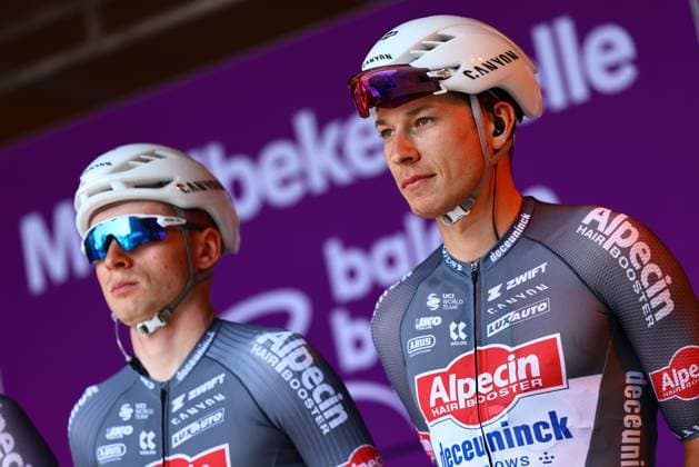 Belgian Sente Sentjens of Alpecin-Deceuninck, Belgian Jasper Philipsen of Alpecin-Deceuninck and pictured before the first stage of the Baloise Belgium Tour cycling race, 198km from Merelbeke-Melle to Knokke-Heist, . The Baloise Belgium Tour takes place from 18 to 22 June. DAVIDxPINTENS  x127318667x