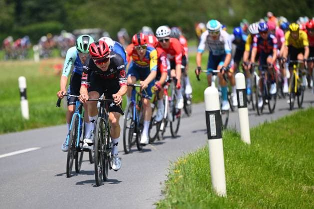 Tour de Suisse 2025 Stage 4 PIURO VALCHIAVENNA, ITALY - JUNE 18 : Hirschi Marc (SUI) of Tudor Pro Cycling Team during stage 4 of the 88th edition of Tour de Suisse an UCI World Tour 2.UWT cycling road race stage for Men Elite of 193.2 km with start in Heiden and finish in Piuro Valchiavenna on June 18, 2025 in Piuro Valchiavenna, Italy, 18 06 2025 ( Motordriver Kenny Verfaillie - Piuro Valchiavenna Italy  Copyright: xVincentxKalutx