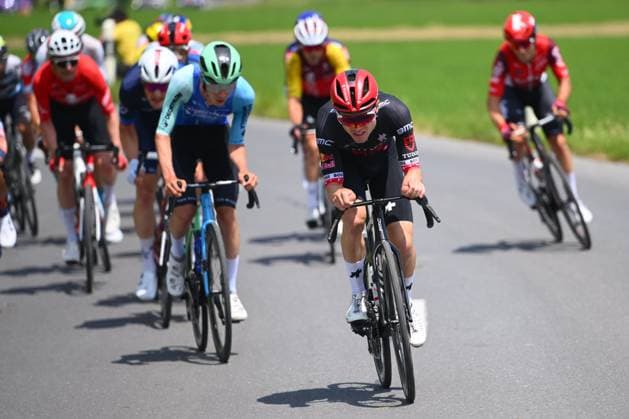 Tour de Suisse 2025 Stage 4 PIURO VALCHIAVENNA, ITALY - JUNE 18 : Hirschi Marc (SUI) of Tudor Pro Cycling Team during stage 4 of the 88th edition of Tour de Suisse an UCI World Tour 2.UWT cycling road race stage for Men Elite of 193.2 km with start in Heiden and finish in Piuro Valchiavenna on June 18, 2025 in Piuro Valchiavenna, Italy, 18 06 2025 ( Motordriver Kenny Verfaillie - Piuro Valchiavenna Italy  Copyright: xVincentxKalutx