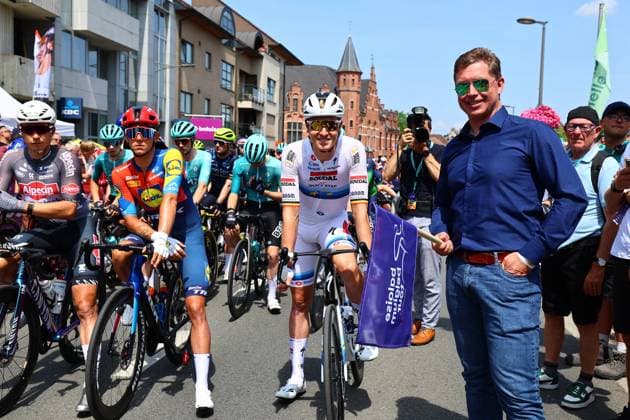 Belgian Tim Merlier of Soudal Quick-Step and pictured before the first stage of the Baloise Belgium Tour cycling race, 198km from Merelbeke-Melle to Knokke-Heist, . The Baloise Belgium Tour takes place from 18 to 22 June. DAVIDxPINTENS  x127319502x