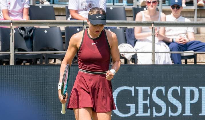 18 06 2025, WTA 500, Tennis, Women, Berlin Tennis Open by Hylo 2025, Berlin, Singles, 2nd round, Paula Badosa Spain Emma Navarro USA Paula Badosa Spain Berlin Steffi Graf Stadion Berlin Germany