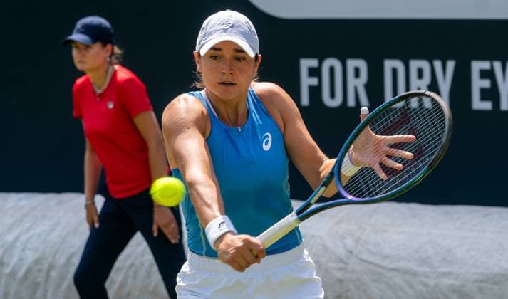 18 06 2025, WTA 500, Tennis, Women, Berlin Tennis Open by Hylo 2025, Berlin, Doubles, 2nd round, Caroline Dolehide USA Sofia Kenin USA Katerina Siniakova Czech Republic Marketa Vondrousova Czech Republic Caroline Dolehide USA Berlin Steffi Graf Stadion Berlin Germany