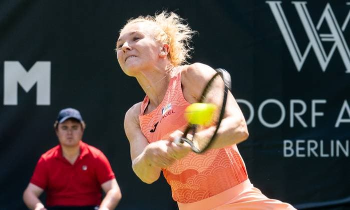 18 06 2025, WTA 500, Tennis, Women, Berlin Tennis Open by Hylo 2025, Berlin, Doubles, 2nd round, Caroline Dolehide USA Sofia Kenin USA Katerina Siniakova Czech Republic Marketa Vondrousova Czech Republic Katerina Siniakova Czech Republic Berlin Steffi Graf Stadium Berlin Germany
