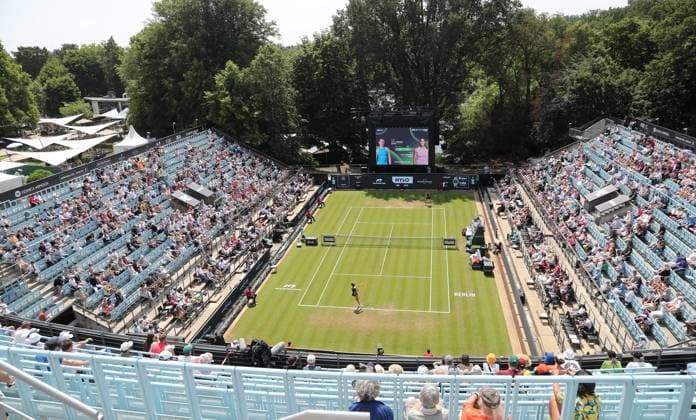 Paula Bardosa ESP vs Emma Navarro USA at Steffi Graf Stadium, Sports venue overview Sport HYLO Berlin Tennis Open Women on grass 18 06 2025