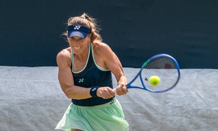 18 06 2025, WTA 500, Tennis, Women, Berlin Tennis Open by Hylo 2025, Berlin, Doubles, 2nd round, Mirra Andreeva Russia Diana Shnaider Russia Timea Babos Hungary Luisa Stefani Brazil Luisa Stefani Brazil Berlin Steffi Graf Stadium Berlin Germany