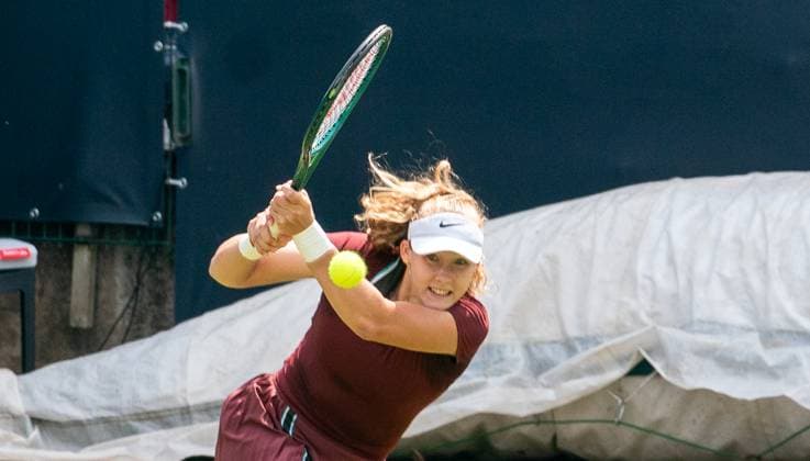 18 06 2025, WTA 500, Tennis, Women, Berlin Tennis Open by Hylo 2025, Berlin, Doubles, 2nd round, Mirra Andreeva Russia Diana Shnaider Russia Timea Babos Hungary Luisa Stefani Brazil Mirra Andreeva Russia Berlin Steffi Graf Stadium Berlin Germany