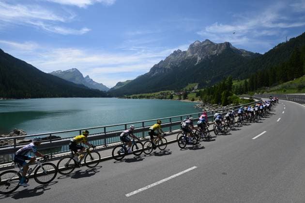 Tour de Suisse 2025 Stage 4 PIURO VALCHIAVENNA, ITALY - JUNE 18 : Illustration picture during stage 4 of the 88th edition of Tour de Suisse an UCI World Tour 2.UWT cycling road race stage for Men Elite of 193.2 km with start in Heiden and finish in Piuro Valchiavenna on June 18, 2025 in Piuro Valchiavenna, Italy, 18 06 2025 ( Motordriver Kenny Verfaillie - Piuro Valchiavenna Italy  Copyright: xVincentxKalutx