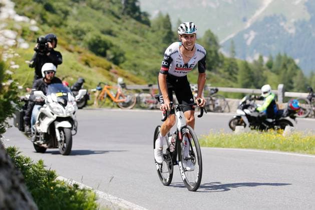 TDS 4th stage Jan Christen SUI Team UAE Emirates at Spluegenpass 18 06 2025 Spluegenpass, SWITZERLAND, Tour de Suisse 4th stage Heiden Piuro Jan Christen SUI Team UAE Emirates at Spluegenpass