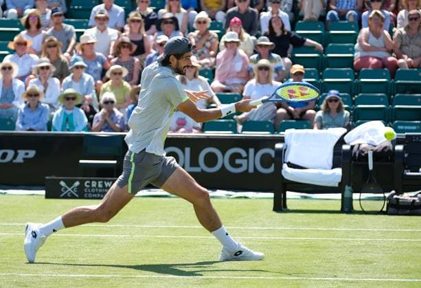 Nottingham Tennis Centre Nottingham, England - Lloyd Harris plays a drop shot to Marin Cilic during the match in the Lexus Nottingham Tennis Open, day 4, June 18th 2025. (Paul Bonser SPP) Copyright: xPaulxBonser SPPx spp-en-PaBo-Lexus Nottingham Open 3746