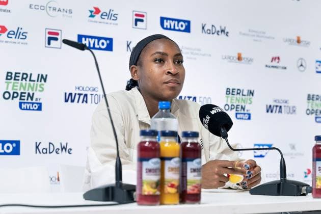 18 06 2025,Berlin Tennis Open by HYLO 2025 WTA on the grounds of the LTTC Rot Weiß in the Wilmersdorf district of Grunewald Coco Gauff at the PK