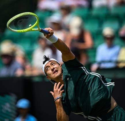 18th June 2025; Lexus Nottingham Tennis Centre, Nottingham, England; Lexus Nottingham Open, Day 3; Ryan Peniston (GBR) serves to Emilio Nava (USA) in their second round match  ActionPlus12802220 GodfreyxPitt