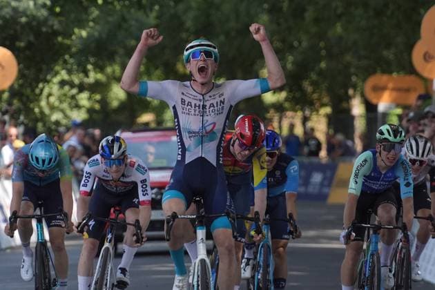 DUNWOODY Seth ( BAHRAIN VICTORIOUS DEVELOPMENT TEAM) Winner stage during the stage 4 of the Giro Next Gen 2025, Manerbio (Bs) Salsomaggiore Terme (Pr), 148 km , Italy - Wednesday, June 18, 2025. - cycling.  Copyright: xGianxMattiaxD Albertox LaPressex